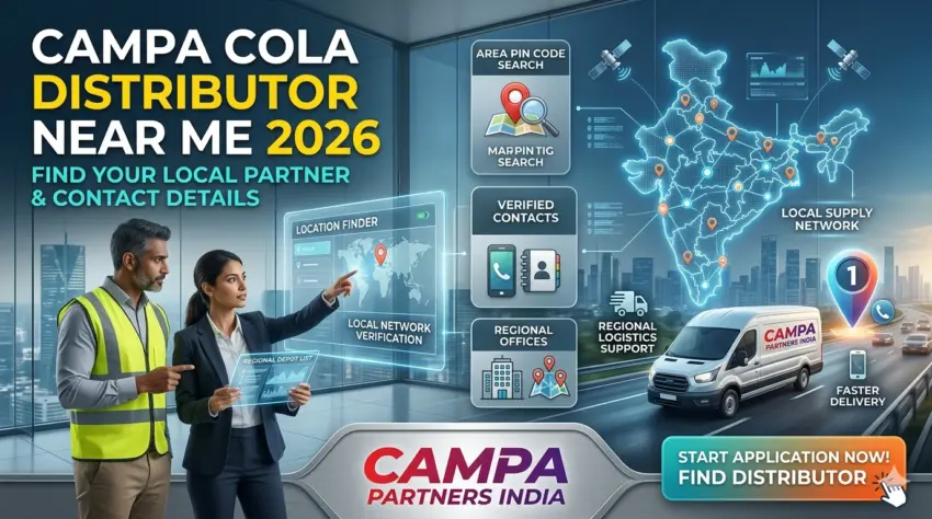 Find a Campa Cola distributor near me 2026: Official local partner search, regional office contacts, and pin code finder by Campa Partners India.